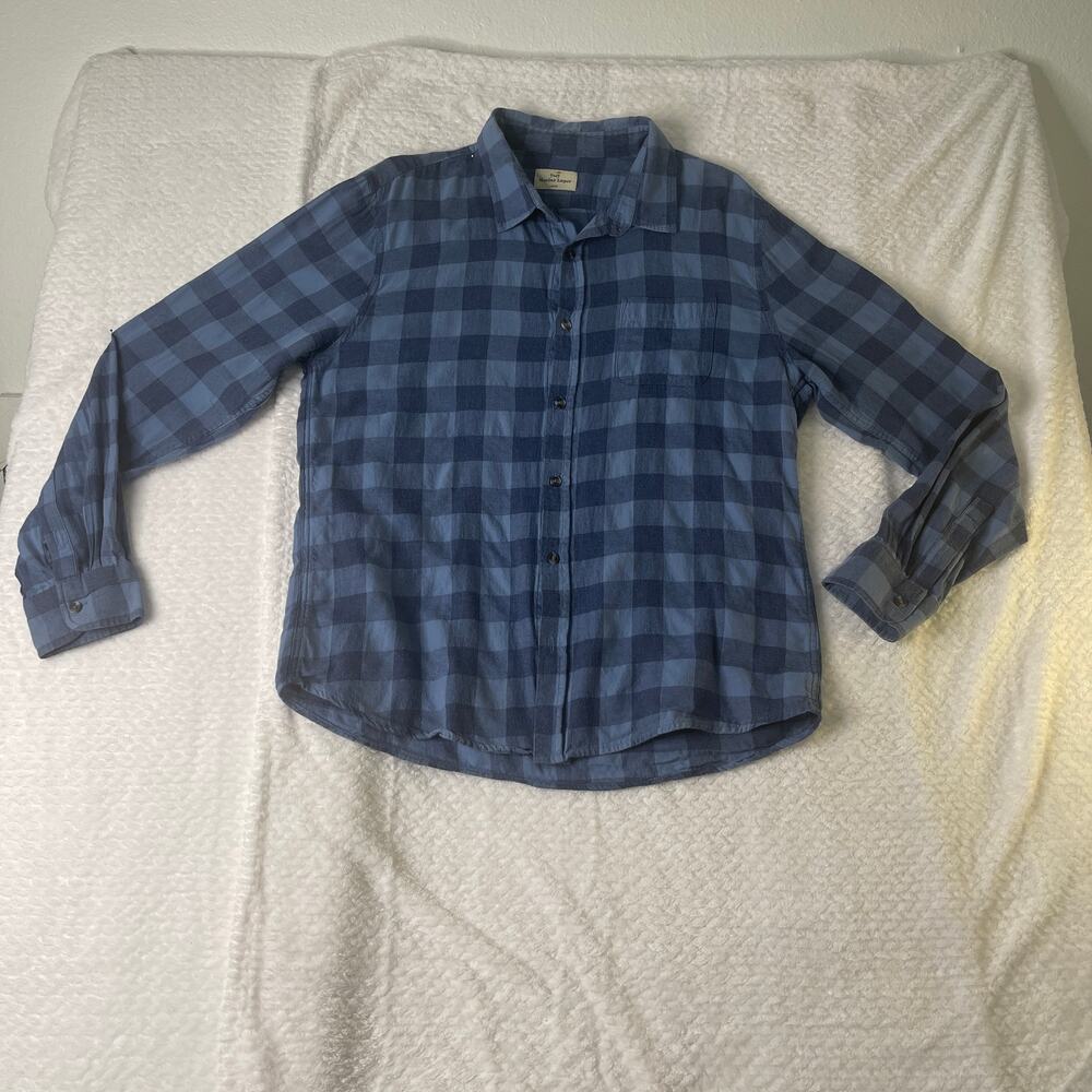 Casual Blue Check Button-Up Shirt